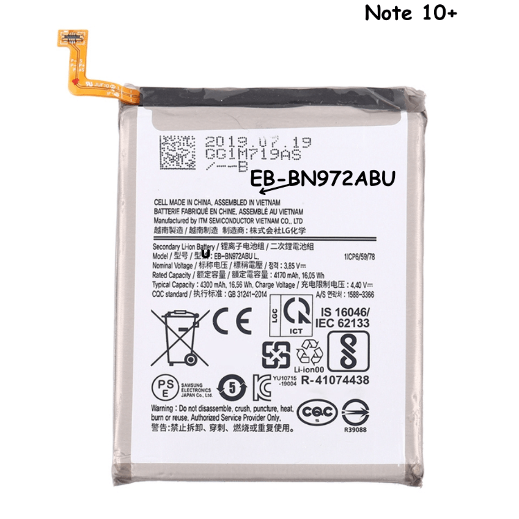 Battery EB-BN972ABU 4170mAh For Samsung Galaxy Note10 Plus - Best Cell Phone Parts Distributor in Canada, Parts Source Battery EB-BN972ABU 4170mAh For Samsung Galaxy Note10 Plus - Best Cell Phone Parts Distributor in Canada, Parts Source